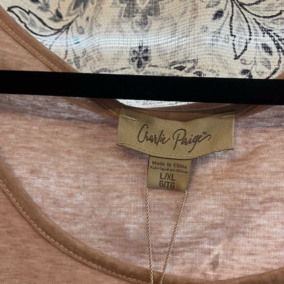 Charlie Paige Pale Pink Strong Is The New Pretty Cold Shoulder Tee Size L/XL - Picture 6 of 8